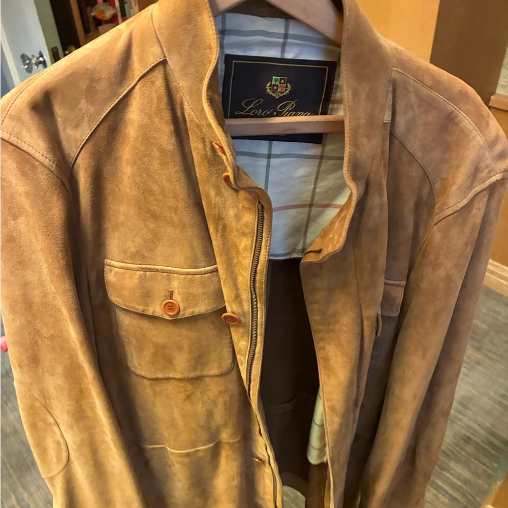 Loro Piana Light Brown Suede Shirt Jacket